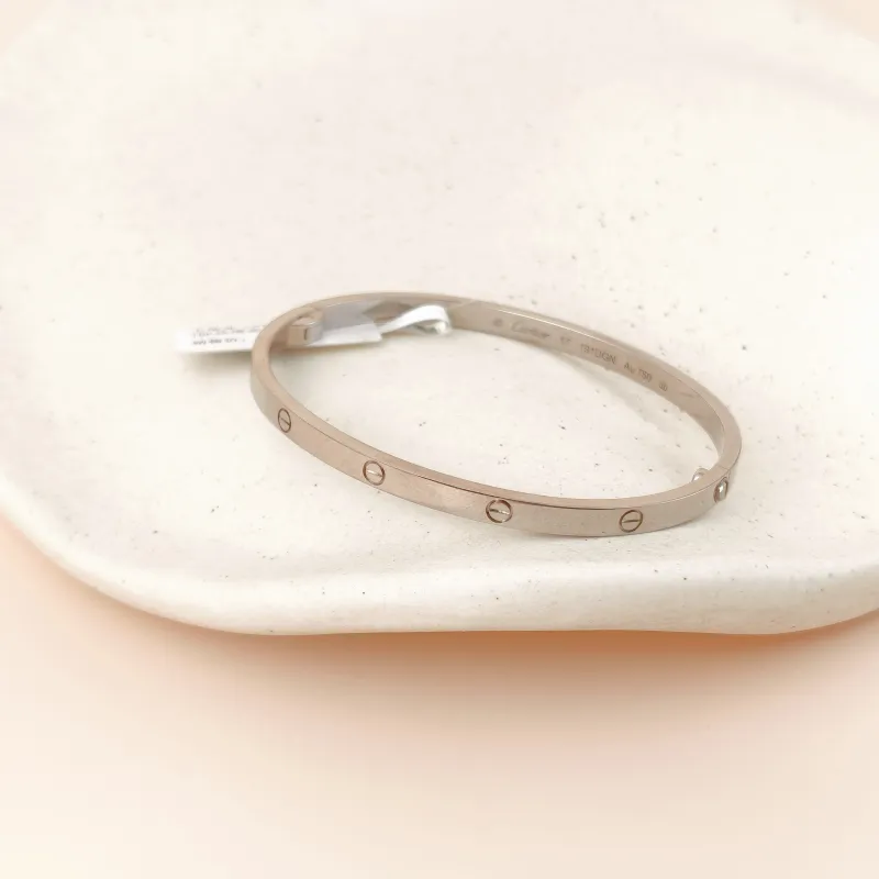 CARTIER Bangle Love Collection Bangle White Gold 18KW hite Gold Small Edition 3.6 ,17 — cover view 5 of 9