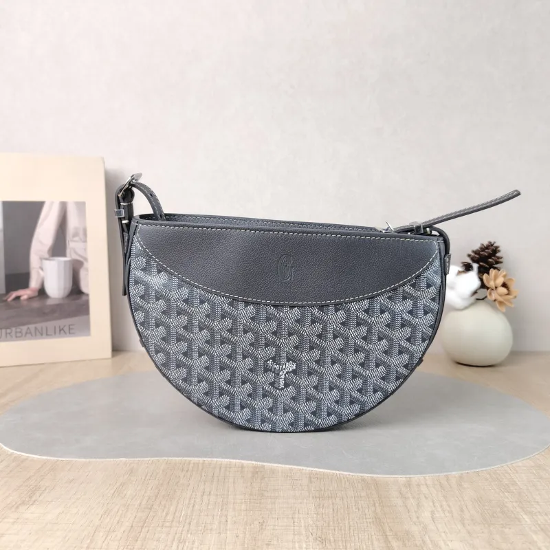 GOYARD Crossbody Bag Hirondelle Grey ine Canvas One Size 25 × 6 × 17 cm