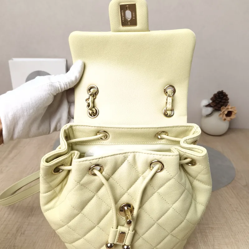 Chanel Backpack23s Backpack Yellow Grained Calfskin Small18 × 10 × 23 cm — detail view 2 of 17