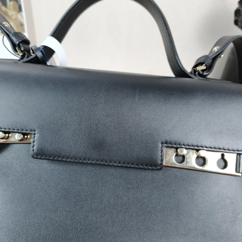 DELVAUX Crossbody Bag Tempete Top Handle Bag Black Calfskin Medium27.5 × 9 × 23 cm — detail view 5 of 14