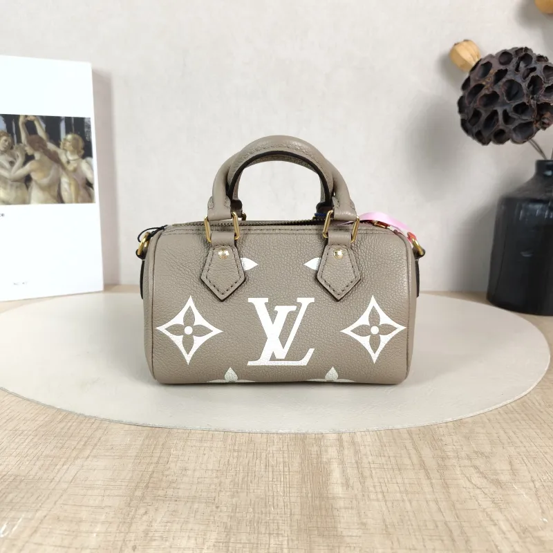 Louis Vuitton Crossbody Bag Speedy Nano · White Empreinte Embossed Calfskin nano 16 × 7.5 × 10 cm
