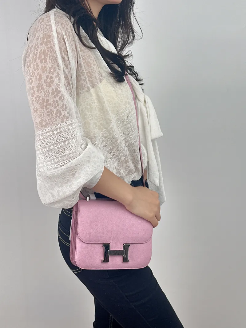 Hermès Crossbody Bag Constance 19 Silver-Tone Hardware X9 Epsom Calfskin Mini 18 × 4 × 15 cm k — on-model view 1 of 2