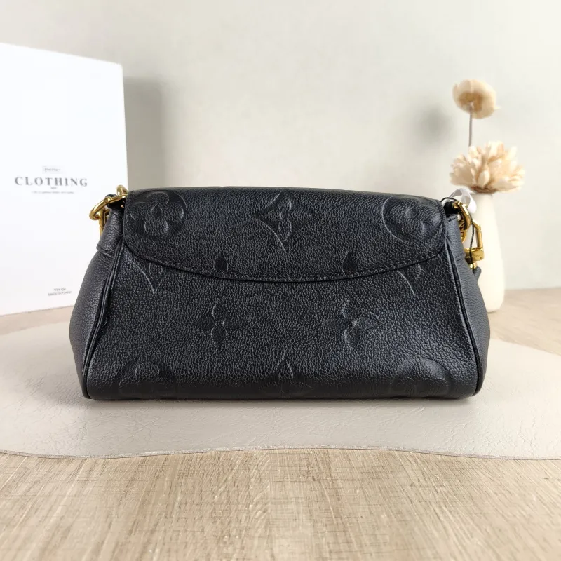 Louis Vuitton Crossbody Bag Favorite Black Monogram Empreinte Embossed Calfskin Medium 24 × 9 × 14 cm — cover view 4 of 5