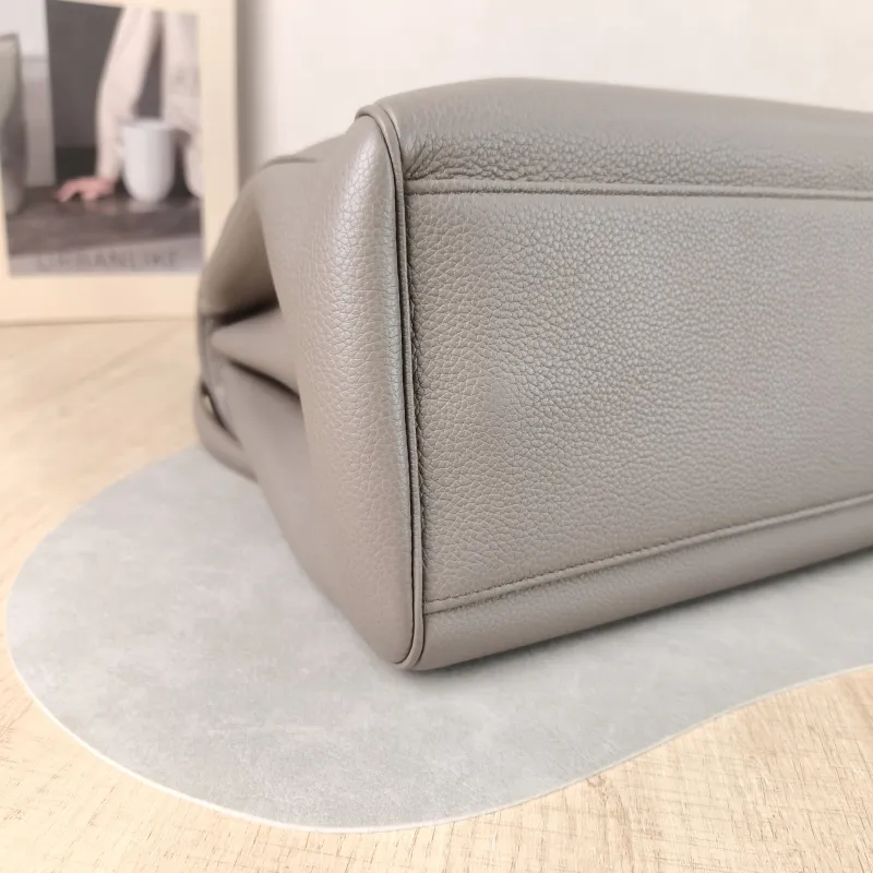 CELINE Shoulder Bag Soft 16Shoulder Bag Grey Calfskin Medium 32 × 15 × 24 cm — detail view 9 of 11