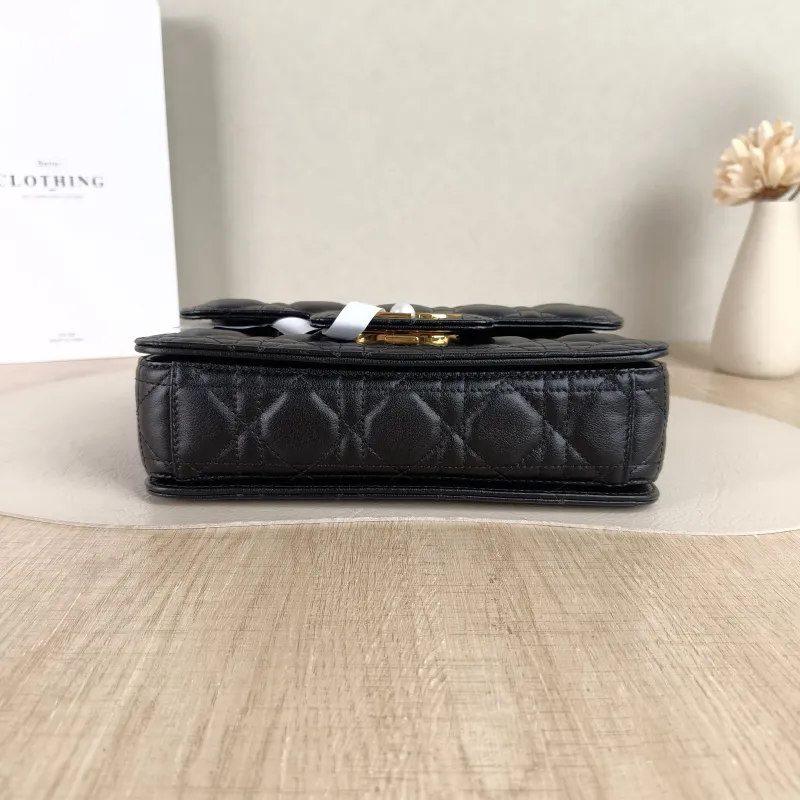 DIOR Shoulder Bag Jolie Top Handle Pearl Crossbody Bag Black Calfskin Small22 × 8 × 14 cm — cover view 3 of 5