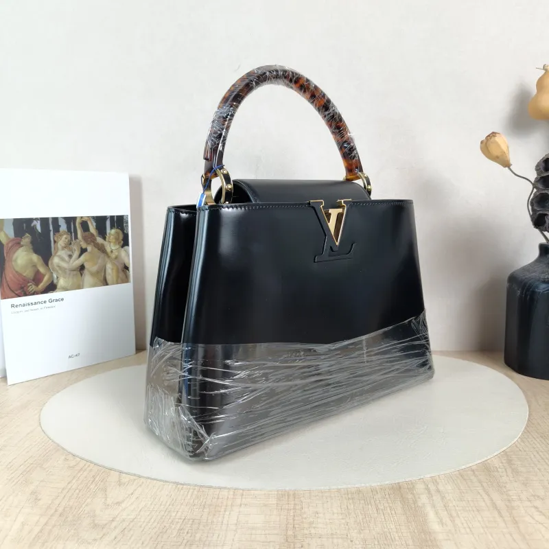 Louis Vuitton Top Handle Bag Capucines Black Calfskin Medium31.5 × 11 × 20 cm — cover view 3 of 5