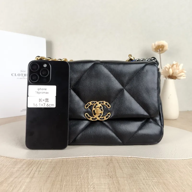 Chanel Crossbody Bag 19Bag Black SL ambskin Small 26 × 9 × 16 cm — cover view 5 of 5