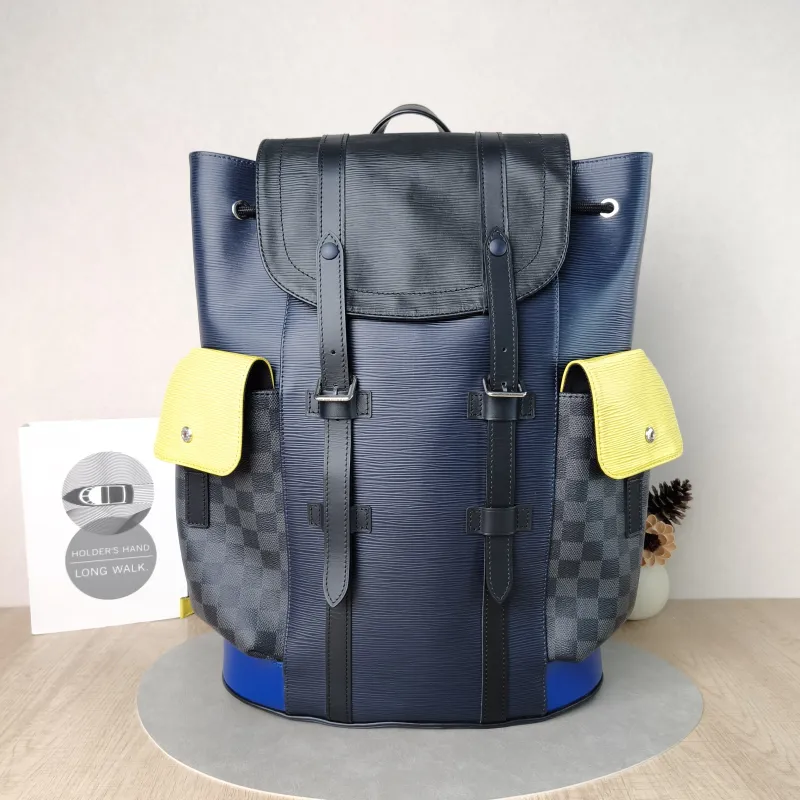 Louis Vuitton Backpack Christopher Backpack Colorblock PVC · Calfskin One Size32 × 12 × 48 cm