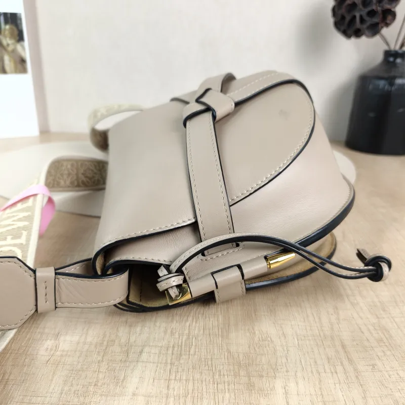 LOEWE Crossbody Bag Gate Grey Calfskin Medium 25 × 11.5 × 19 cm — detail view 7 of 12