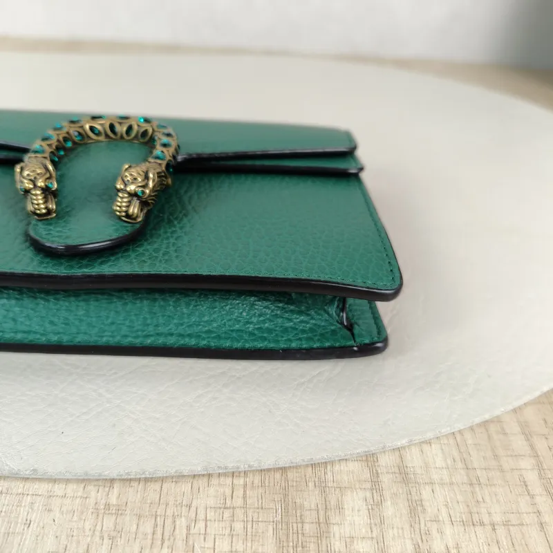 GUCCI Crossbody Bag Dionysus Green Calfskin Mini 16.5 × 4.5 × 10 cm — detail view 5 of 12
