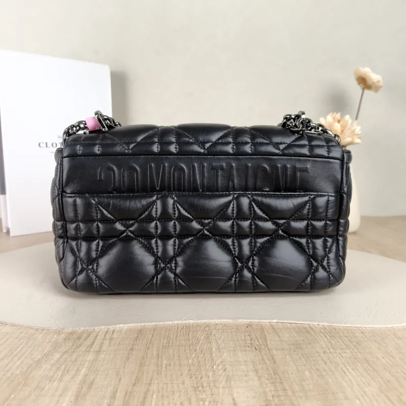 DIOR Crossbody Bag Caro Chain Bag Black Calfskin Medium 25.5 × 9 × 15.5 cm logo — cover view 4 of 5