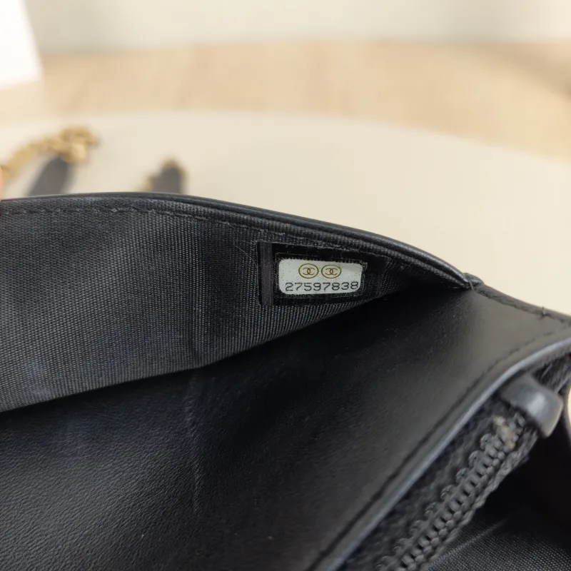 Chanel Crossbody Bag Le Boy​ WOC Black Lambskinmini19.2 × 3.5 × 12.3 cm — detail view 1 of 11