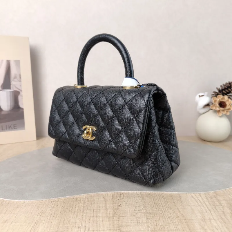 Chanel Top Handle Bag Coco Handle​ Black Grained Calfskin Small 24 × 10 × 14 cm 25 — cover view 5 of 5