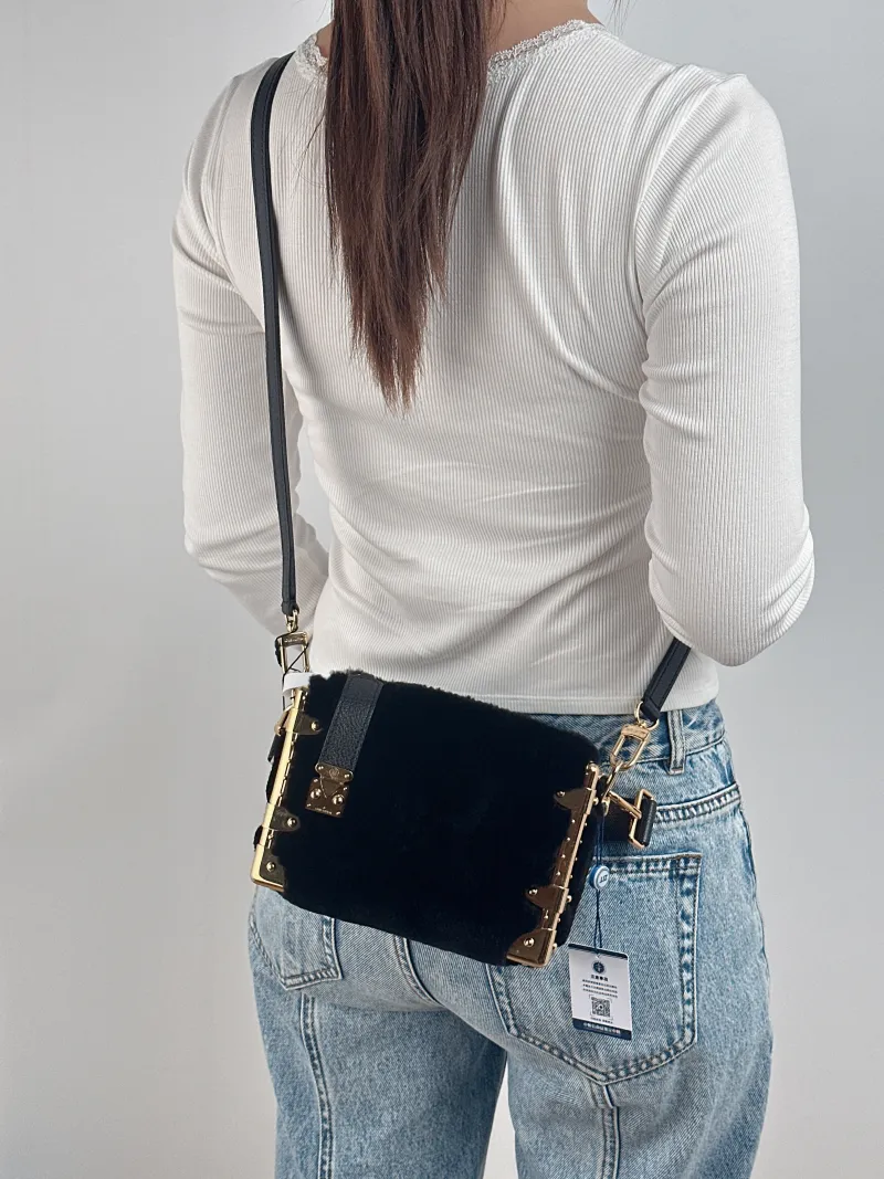 Louis Vuitton Crossbody Bag Side Trunk Box Black Small 19 × 7 × 12.5 cm — on-model view 3 of 3