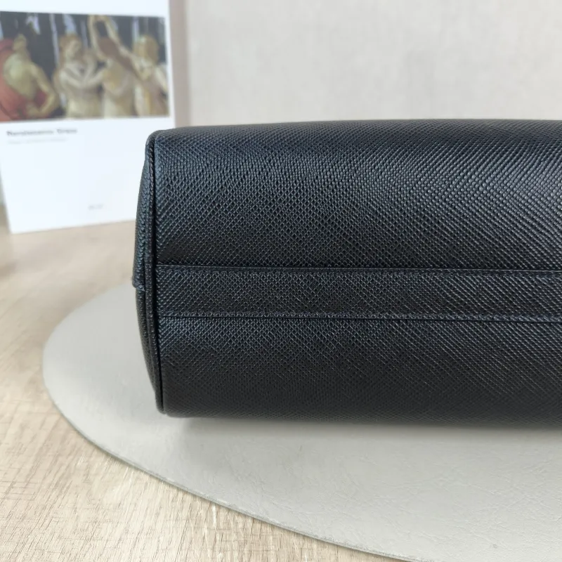 PRADA Top Handle Bag Saffiano Black Calfskin One Size 31.5 × 11 × 20 cm — detail view 1 of 11