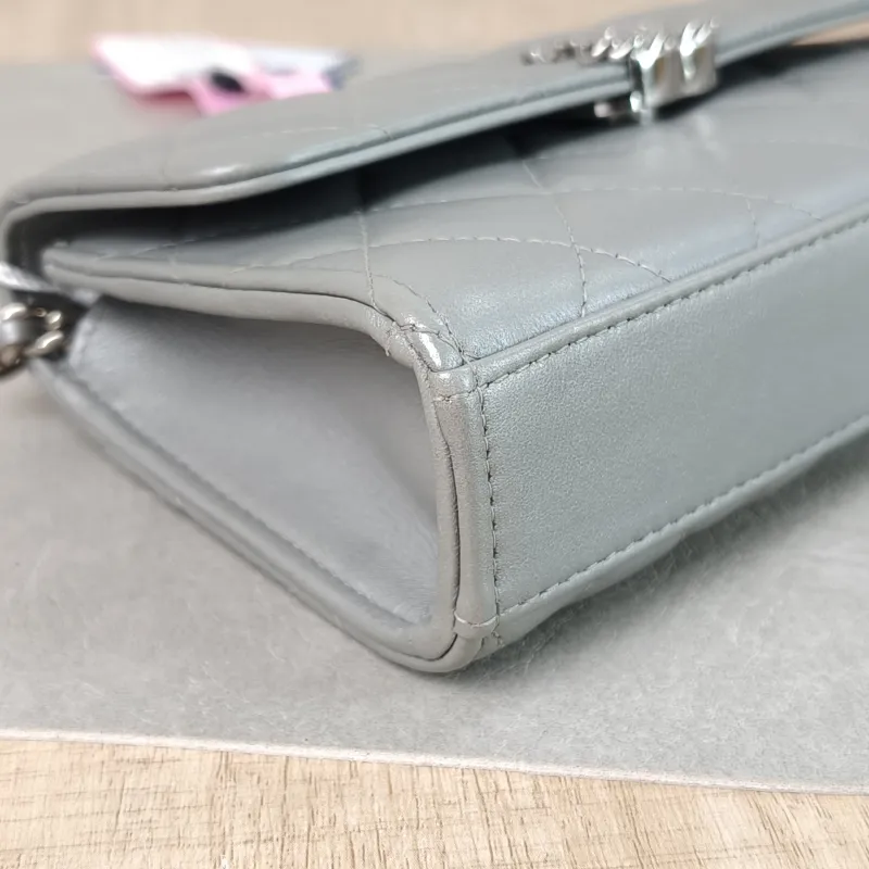 Chanel Crossbody Bag kelly Silver Waxed Leather One Size 18 × 4.5 × 10 cm — detail view 11 of 11