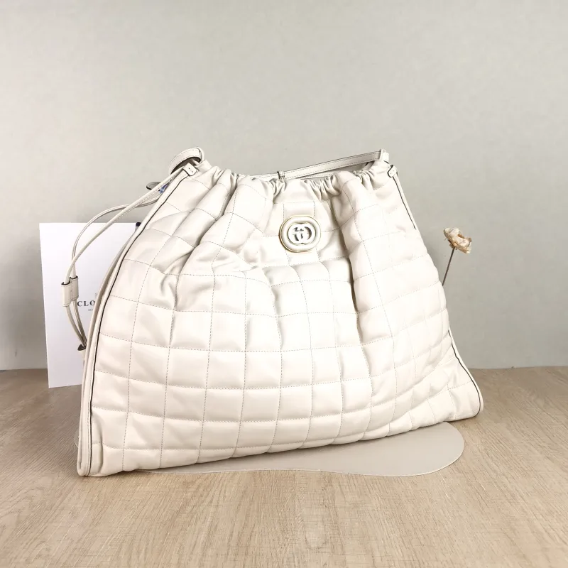 GUCCI Shoulder Bag Deco Tote Bag White Calfskin Large 53 × 8.5 × 32 cm — cover view 3 of 4