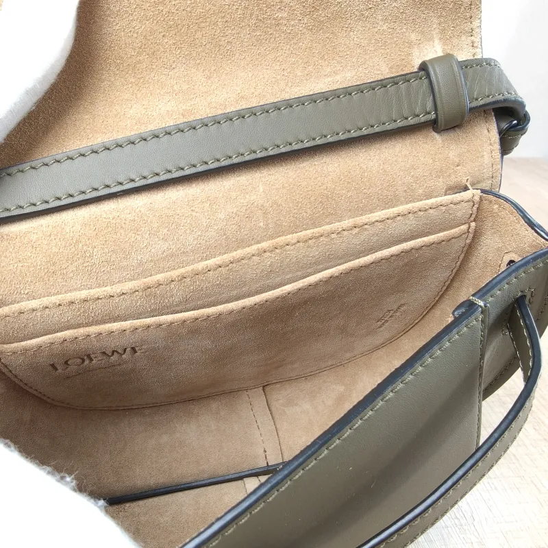 LOEWE Crossbody Bag Gate Dual Green Calfskin Mini 21 × 9.5 × 12.5 cm — detail view 12 of 13