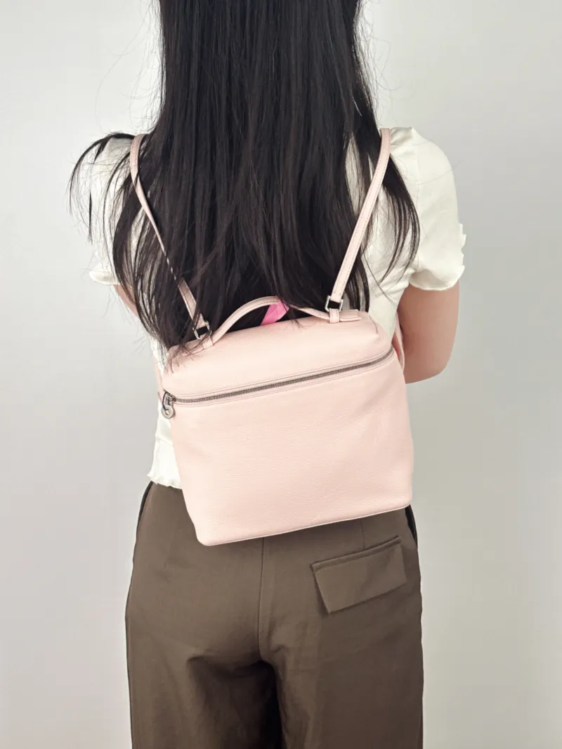 Loro Piana Backpack Backpack Pink Calfskin One Size23 × 8 × 21 cm — on-model view 2 of 2