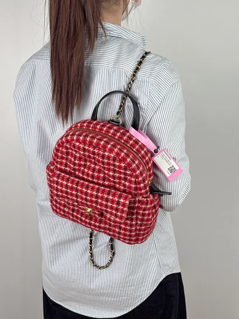 Chanel Backpack Collection Backpack Red One Size 23 × 9 × 23 cm — on-model view 2 of 2