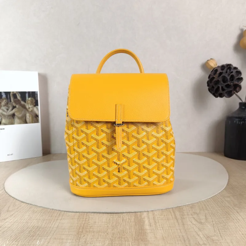 GOYARD Crossbody Bag ALPIN Backpack Yellow PVC Mini 19 × 9.5 × 23 cm