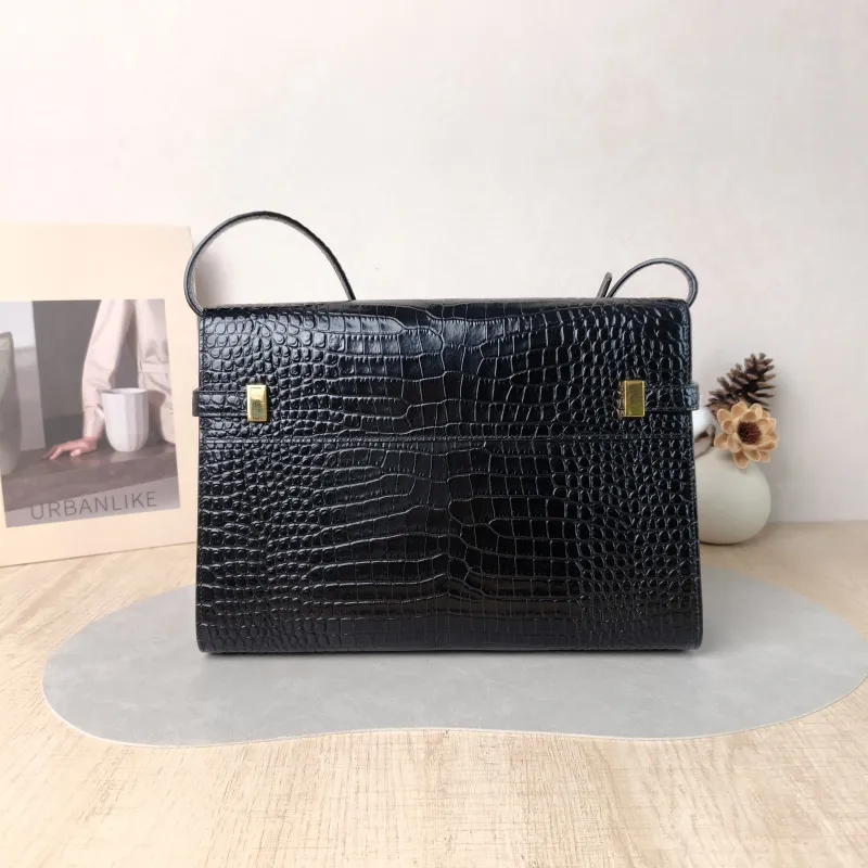 SAINT LAURENT Shoulder Bag MANHATTAN Black Calfskin Medium 29 × 7.5 × 20 cm — cover view 2 of 5