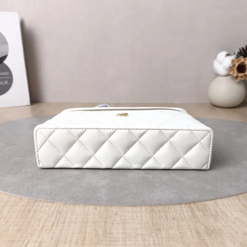 Chanel Top Handle Bag lp White Gold Grained Calfskin One Size 19.5 × 5 × 17 cm — cover view 4 of 7