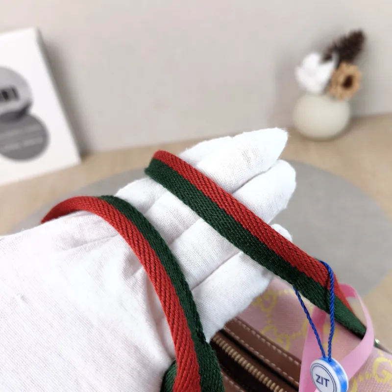 GUCCI Top Handle Bag Ophidia Pink Canvas One Size 20 × 12 × 13 cm — detail view 2 of 12