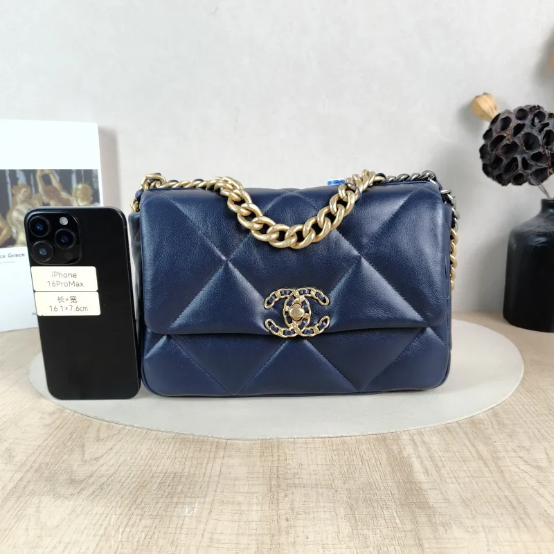 Chanel Crossbody Bag 19Bag Blue Calfskin Small 26 × 9 × 16 cm 30 — cover view 4 of 6