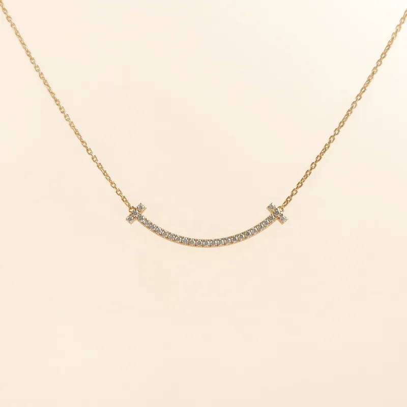 Tiffany&Co. Necklace TC ollection Smile Necklace Yellow Gold 18KY ellow Gold Diamond One Size 46cm