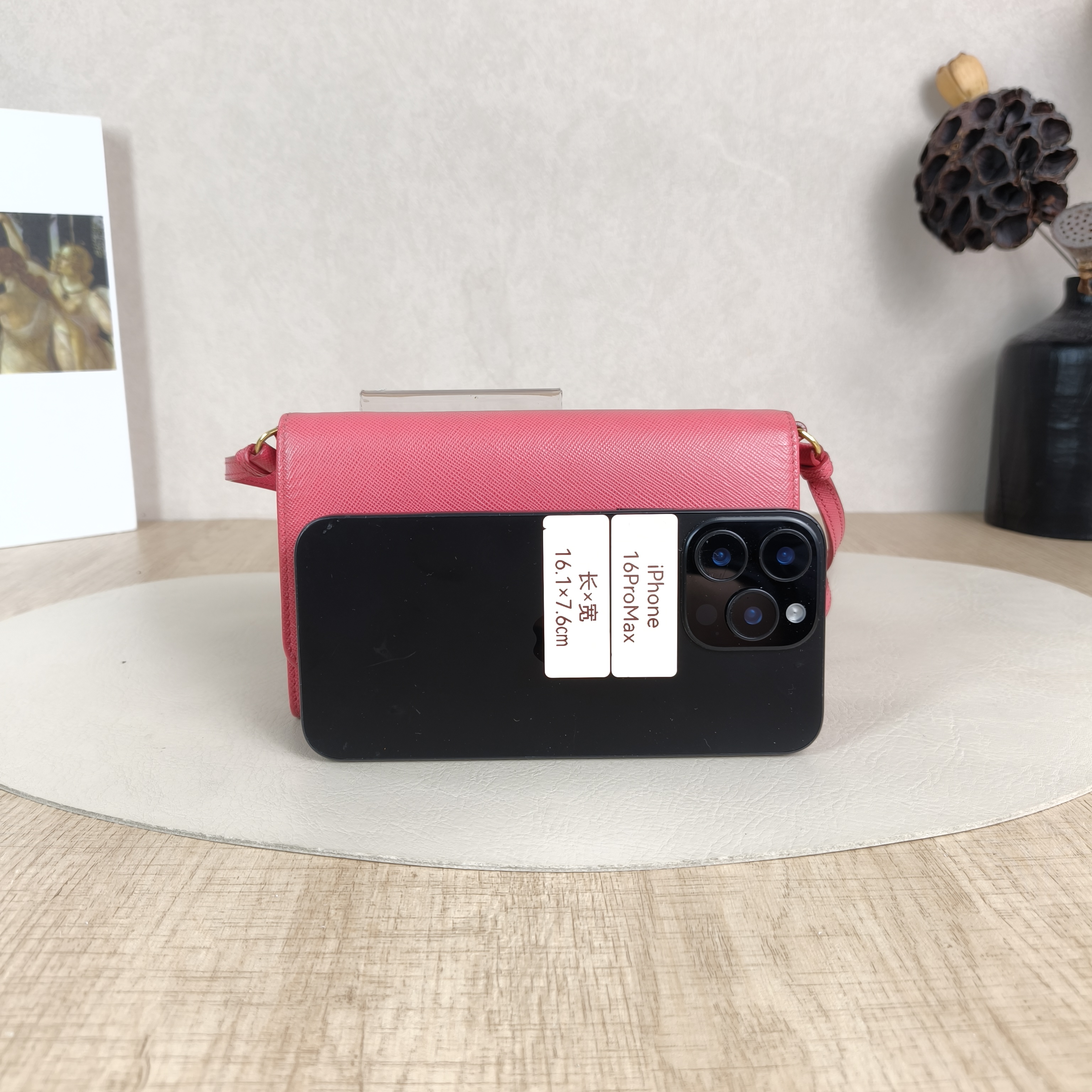 PRADA Crossbody Bag Crossbody Bag Clutch Pink Calfskin One Size17 × 2 × 10.5 cm — cover view 4 of 5