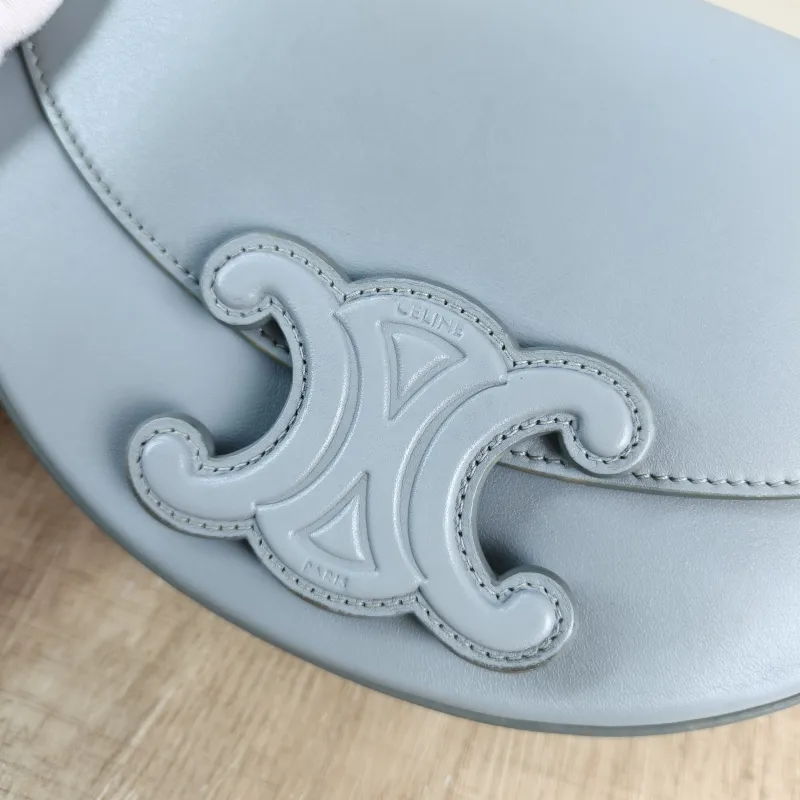 CELINE Crossbody Bag Crossbody Bag Blue Calfskin 22 × 6 × 13 cm — detail view 5 of 12