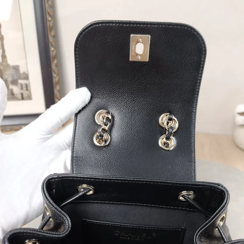 Chanel Backpackaffinity Backpack Black Grained Calfskin Small20 × 14 × 22 cm — detail view 13 of 19