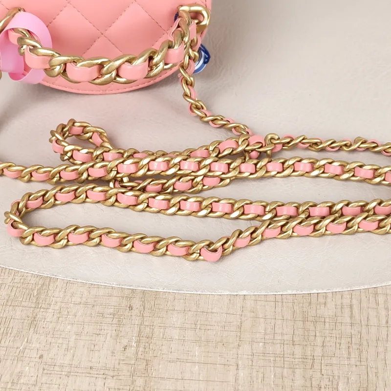 Chanel Crossbody Bag Box Crossbody Bag Pink Lambskin One Size9.5 × 8 × 10.5 cm — detail view 13 of 13