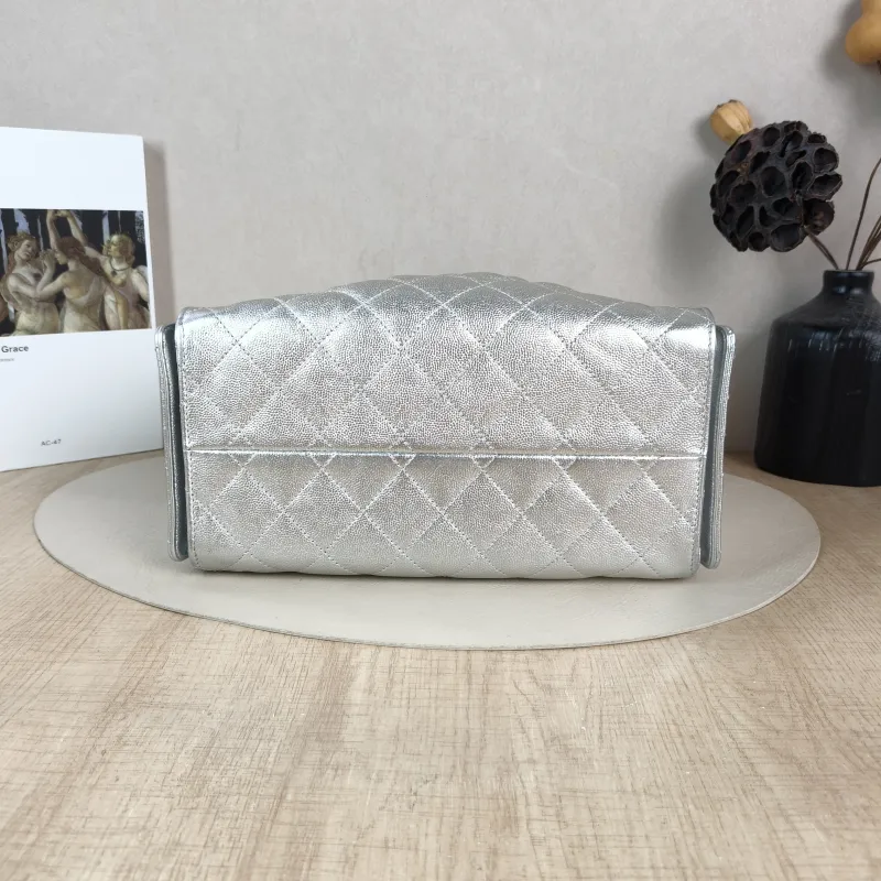 Chanel Shoulder Bag 25Bag Silver Grained Calfskin Small 26 × 14 × 30 cm — cover view 4 of 6