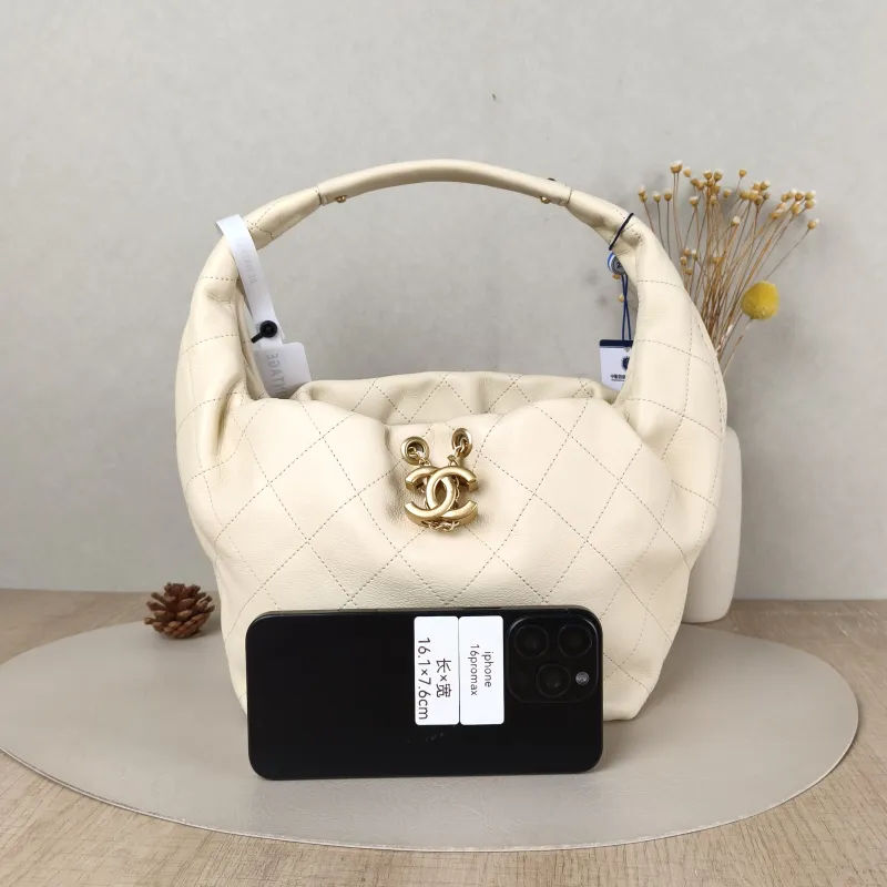 Chanel Crossbody Bag 26c hobo Beige Calfskin One Size 32 × 12 × 24 cm — cover view 2 of 5