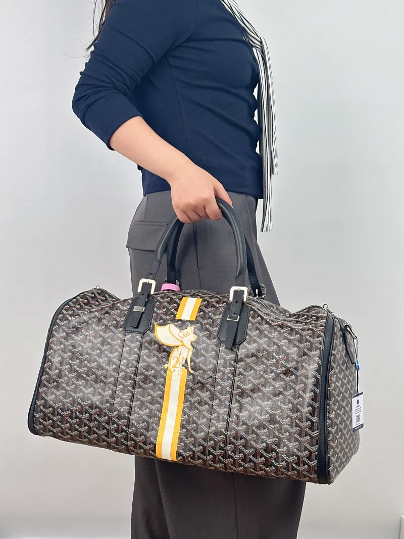 GOYARD Top Handle Bag Croisiere Black PVC One Size 53 × 25 × 25 cm — on-model view 1 of 2