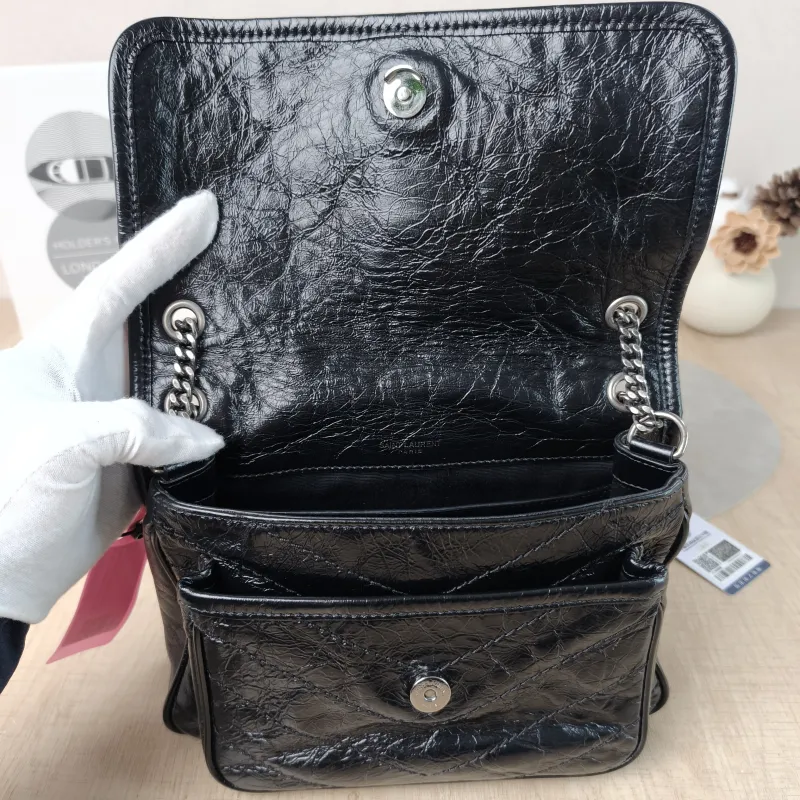 SAINT LAURENT Crossbody Bag Niki D Waxed Leather Calfskin Small21 × 7.5 × 16 cm — detail view 1 of 12