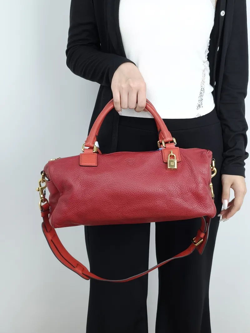 LOEWE Top Handle Bag Top Handle Bag Red Calfskin One Size34 × 16 × 18 cm — on-model view 2 of 3