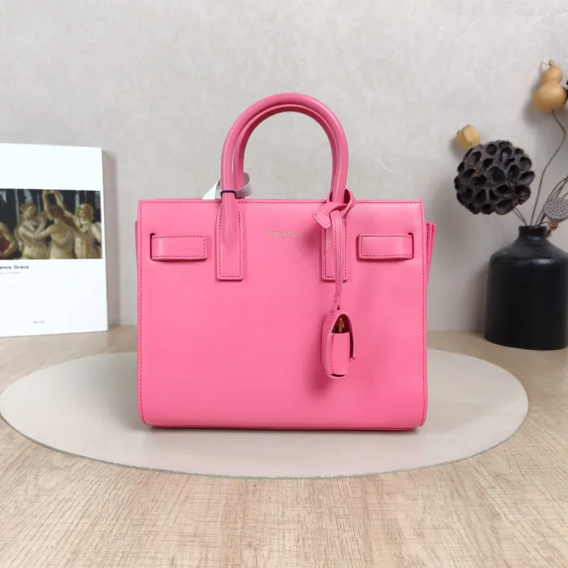 SAINT LAURENT Top Handle Bag SAC DE JOUR Pink Calfskin22 × 11 × 17.5 cm