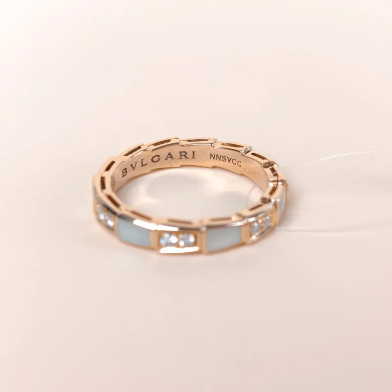Bvlgari Ring Serpenti Viper Collection Ring Diamond18KR ose Gold One Size 58 — cover view 3 of 6