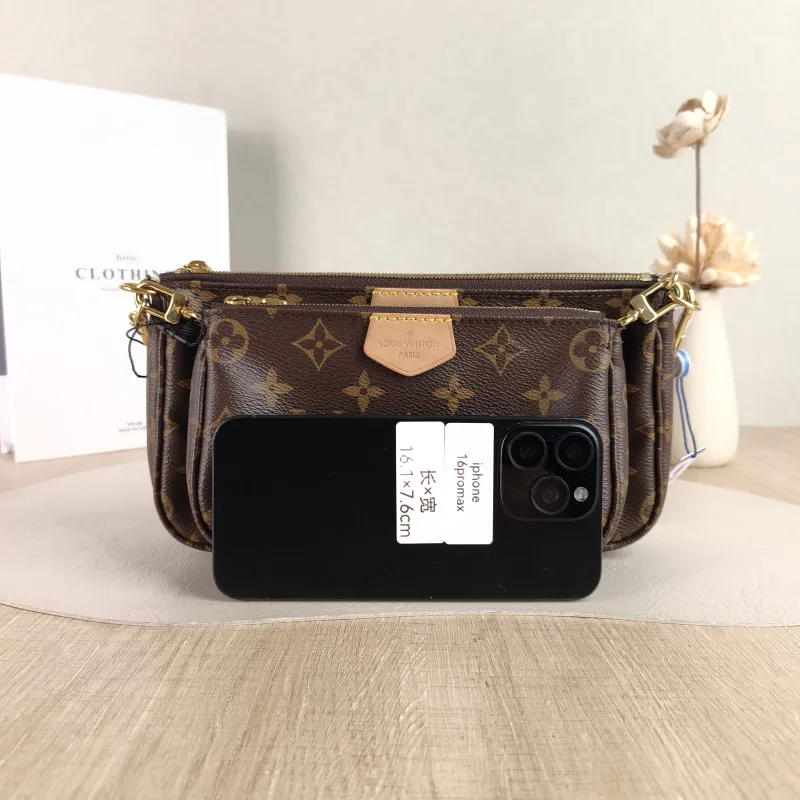 Louis Vuitton Crossbody Bag Multi Pochette Accessoires Shoulder Strap PVC Small 24 × 4 × 13.5 cm — cover view 3 of 5