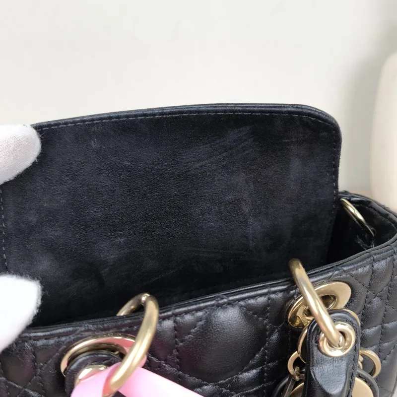 DIOR Crossbody Bag Lady D-Joy Black Lambskin Mini 16 × 5 × 9 cm — detail view 2 of 13