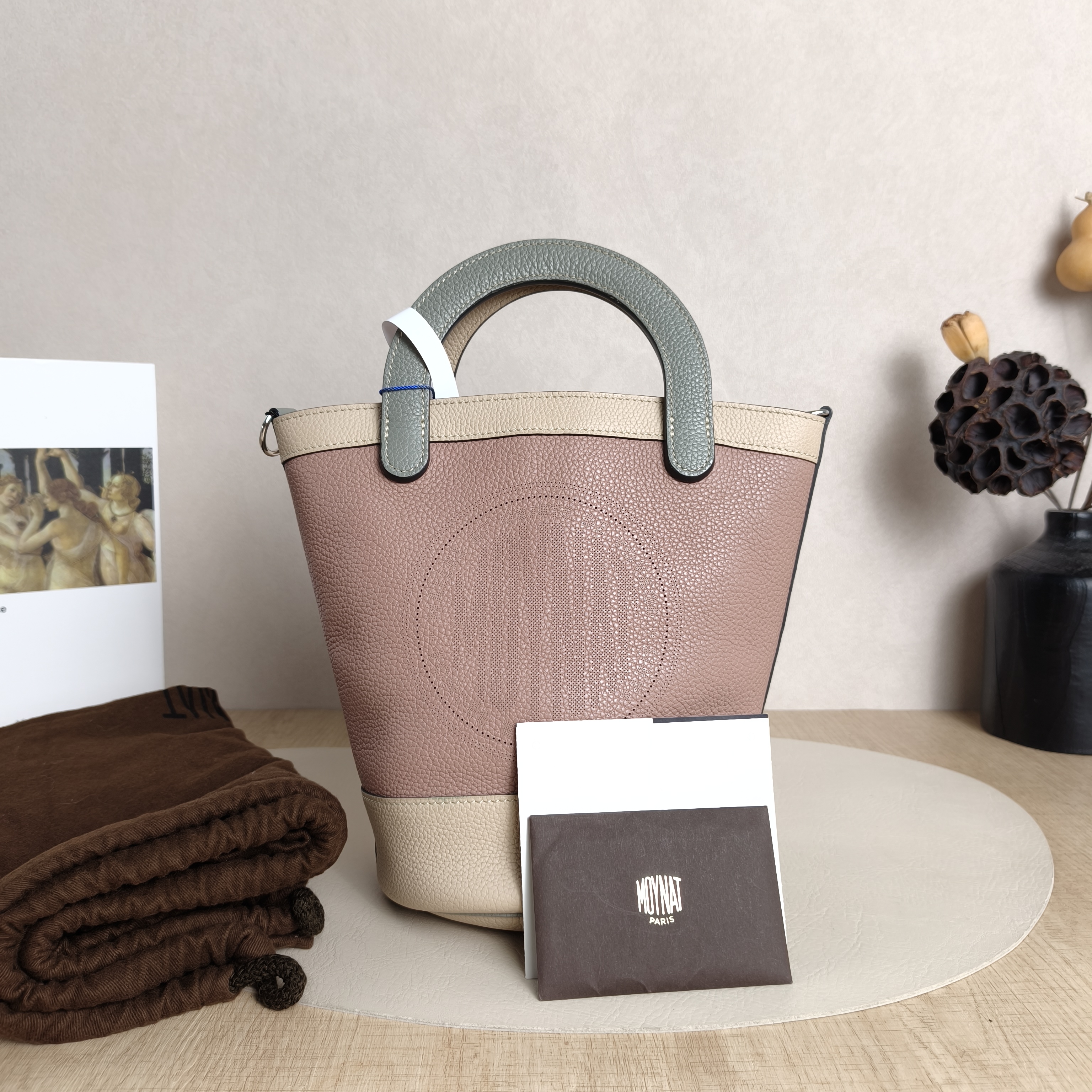Moynat Crossbody Bag Top Handle Crossbody Bag Colorblock Grained Calfskin 14 × 14 × 21.5 cm — cover view 6 of 6