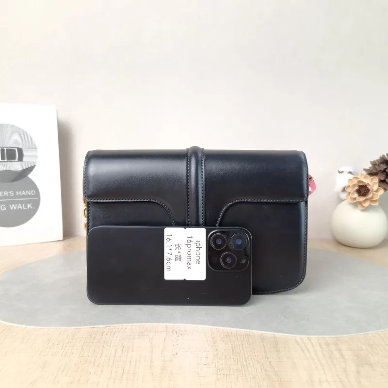 CELINE Shoulder Bag 16 Chain Bag Black Calfskin One Size 23 × 6.5 × 16 cm — cover view 5 of 5