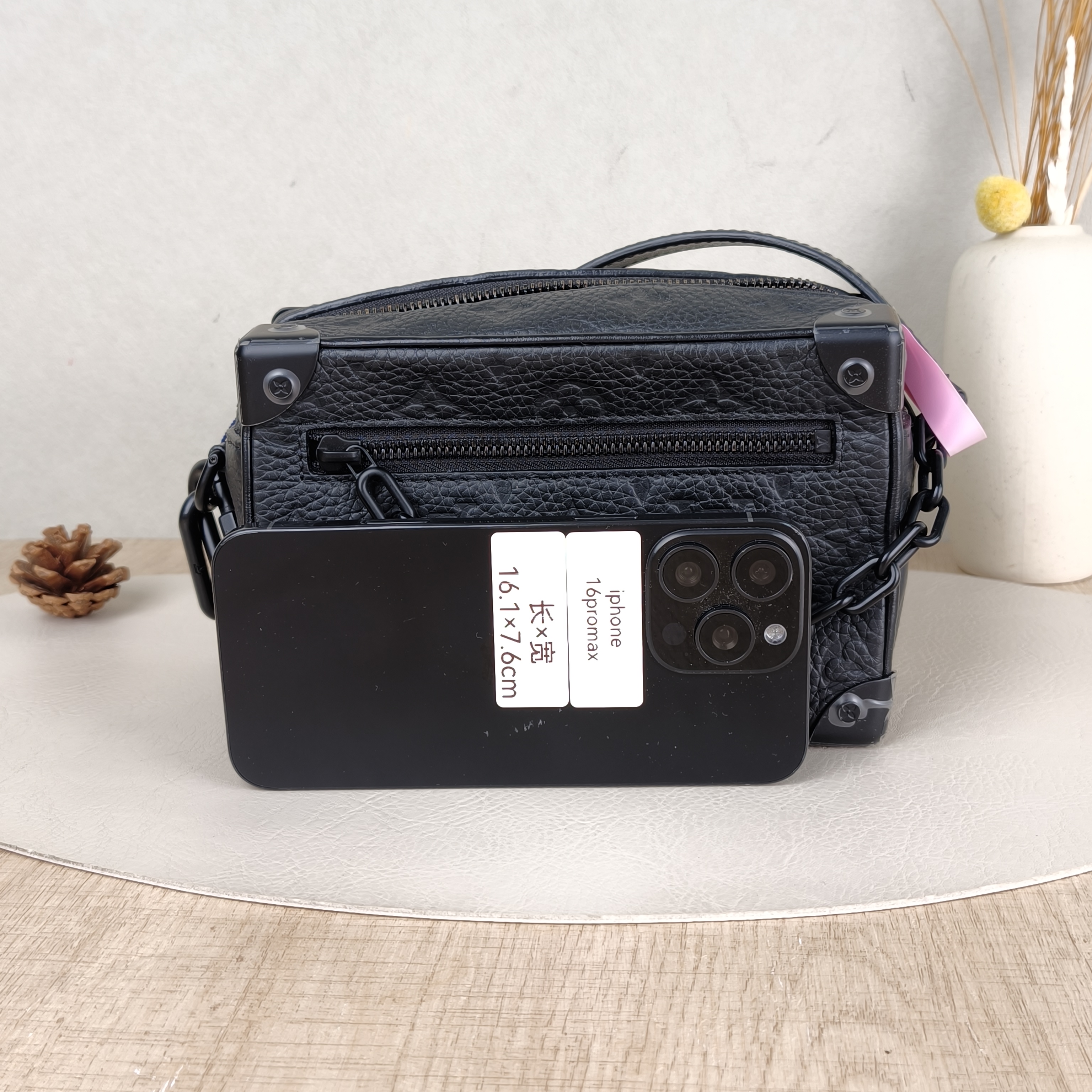 Louis Vuitton Crossbody Bag SOFT TRUNK Box Black Taurillon Embossed Calfskin Monogrammini18.5 × 8 × 13 cm — cover view 3 of 5