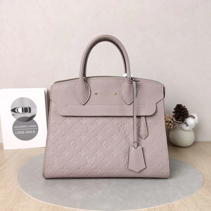 Louis Vuitton Crossbody Bag Pont Neuf Shoulder Bag Grey Calfskin Medium30 × 12 × 24 cm