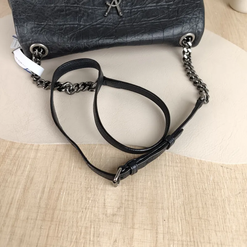 SAINT LAURENT Shoulder Bag Shoulder Bag Black Calfskin One Size 28 × 10 × 17 cm — detail view 10 of 12
