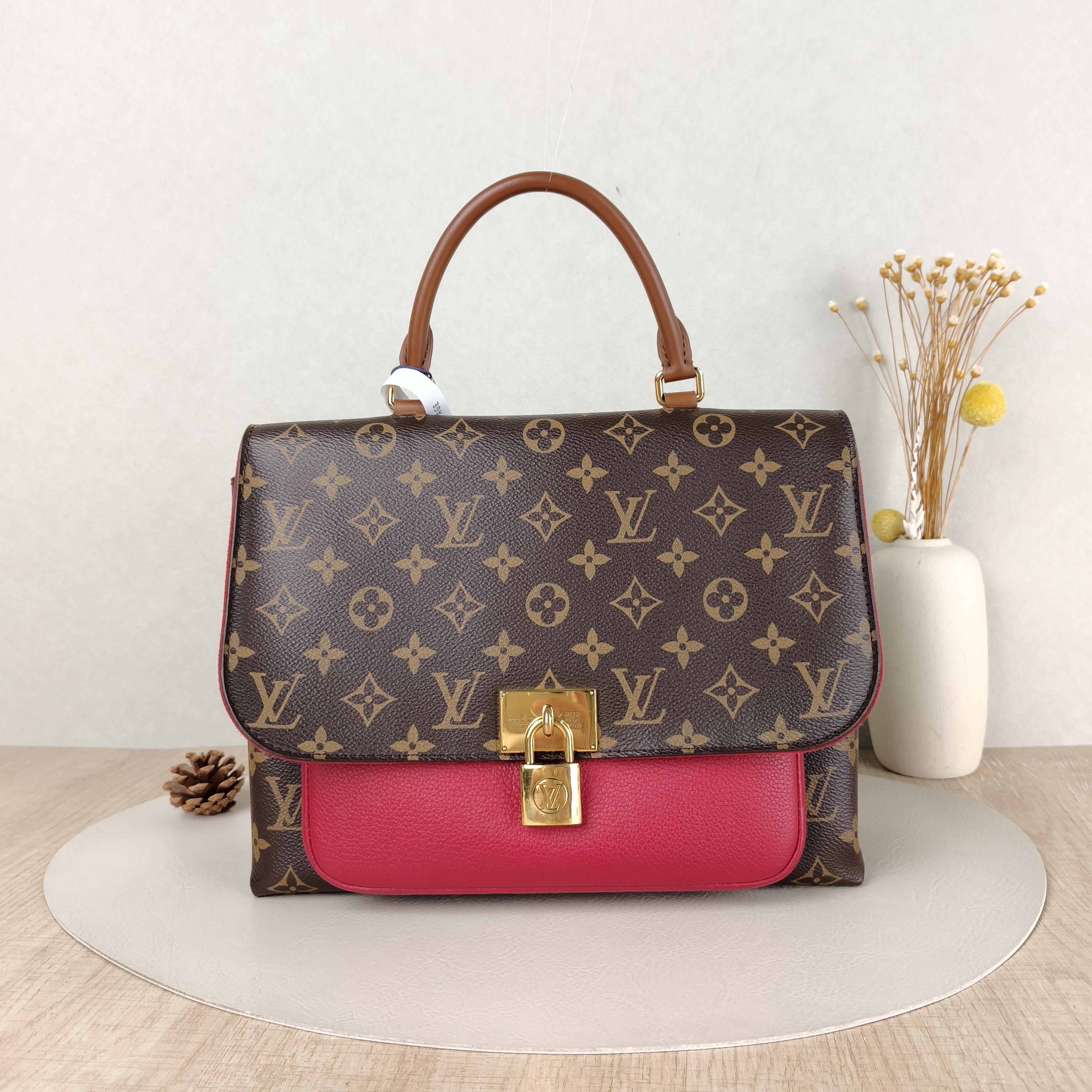 Louis Vuitton Crossbody Bag Marignan Messenger Bag Red PVC · Calfskin Large29 × 13.5 × 21 cm