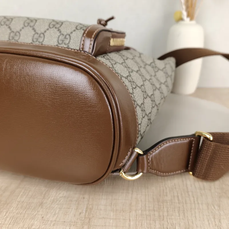 GUCCI Backpack GG Retro Collection Backpack Brown PVC One Size 26.5 × 13 × 30 cm — detail view 6 of 13